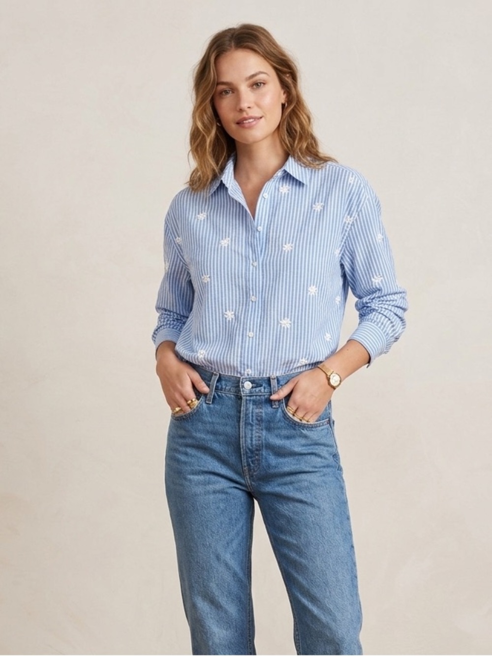 NWT Classic Blue Stripe Button-Down Shirt